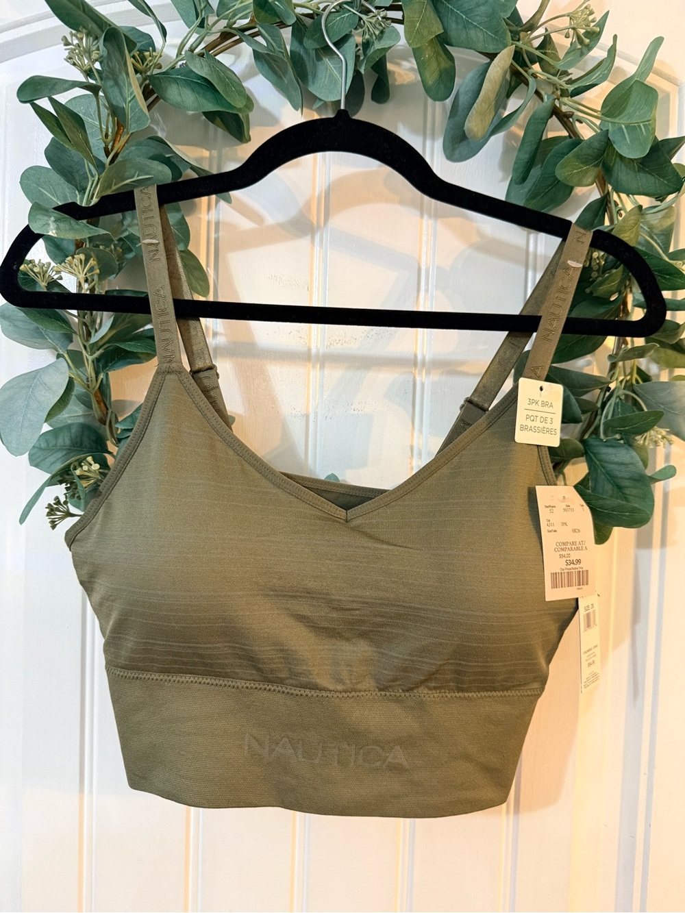 💫2/$25 • Nautica Olive Green Seamless V-Neck Bralette